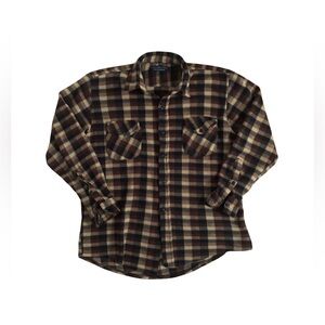 Vintage Mountain Trail Exchange Plaid Flannel Fleece